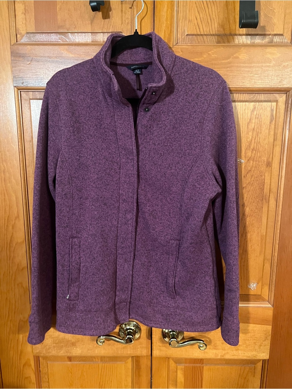 Lands' End Women's Plum Wool-Blend Pea Coat